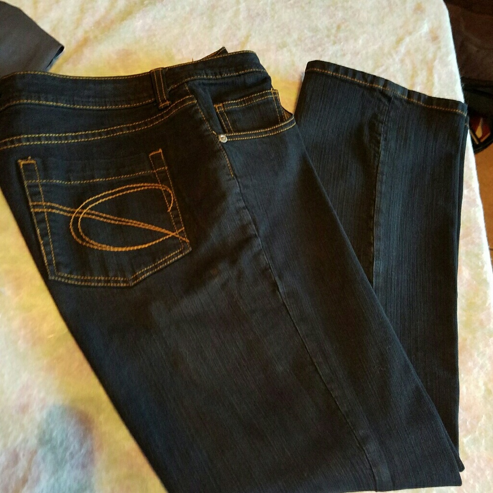 Chicos. Dark Blue Boot Cut Jeans Size 0 Short