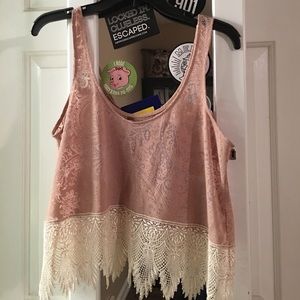 Free people lace cropped tank