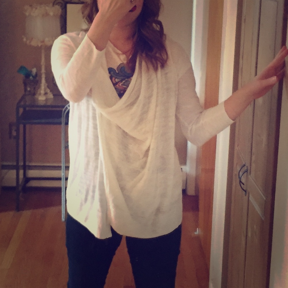 The Limited White Tie Cardigan