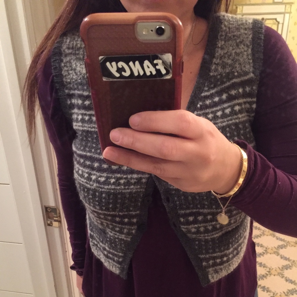 Grey sweater vest