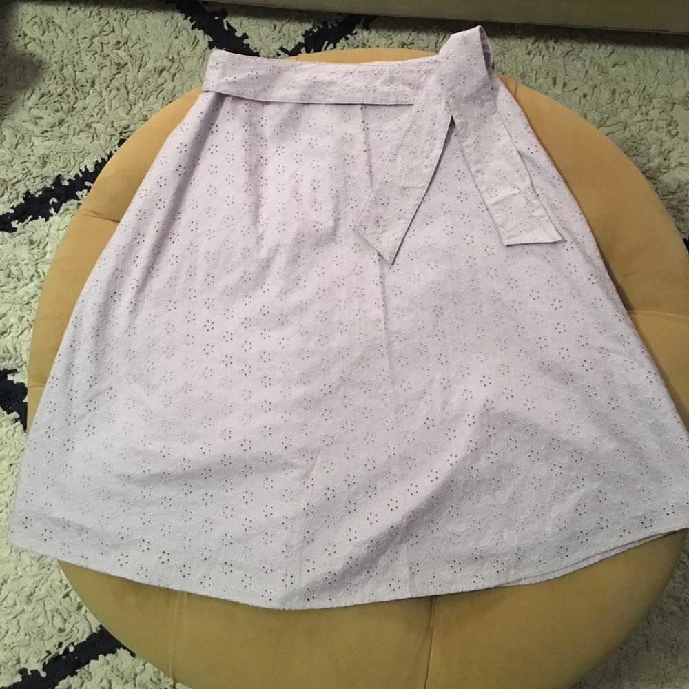 Bamboo Traders Lavender Eyelet Skirt with Ribbon