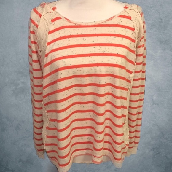 ✨Living Doll Orange&Cream Stripe Hoodie Size:M✨ - Picture 2 of 5