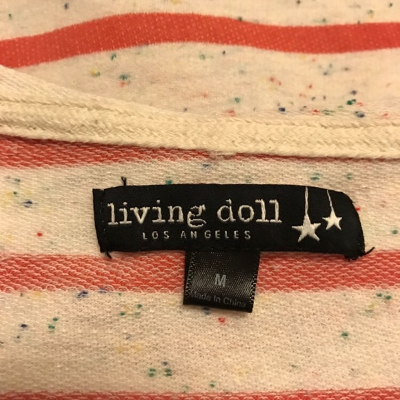 ✨Living Doll Orange&Cream Stripe Hoodie Size:M✨ - Picture 5 of 5