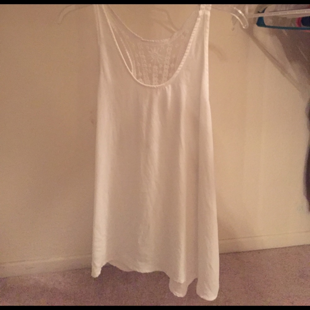 Lace back tank top