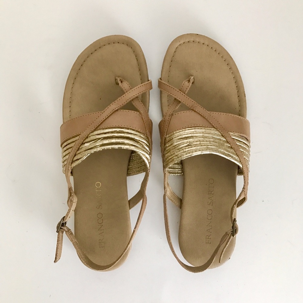 Gold & Tan Franco Sarto sandals