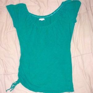 Turquoise Side-Tie Blouse