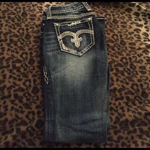 Rock Revival silver sequin boot cut jeans