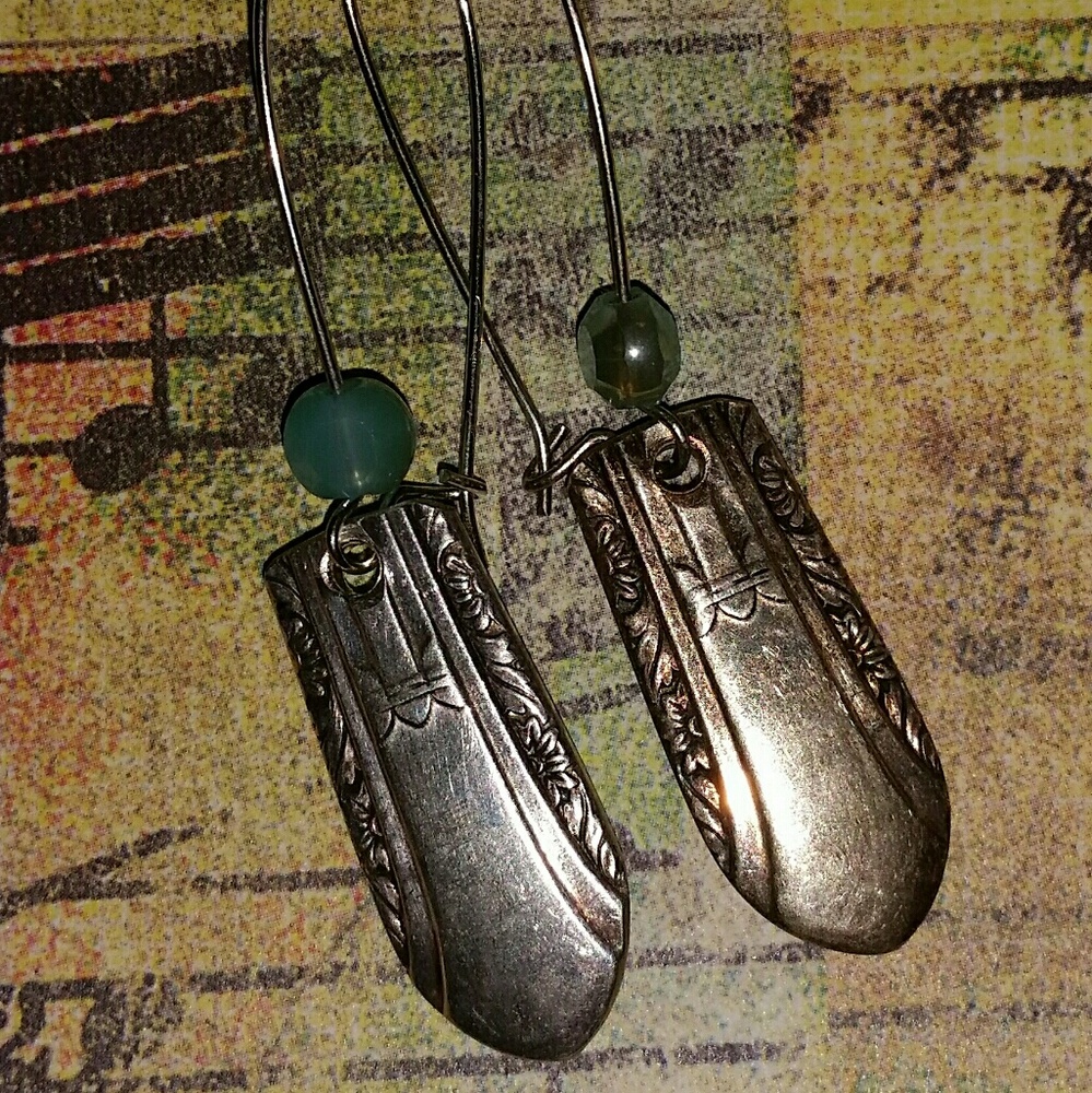 Vintage spoon end earrings