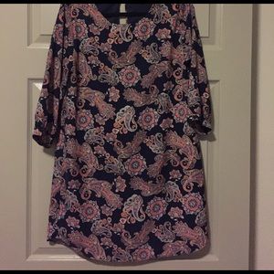 Everly paisley shift dress