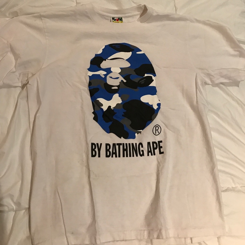 Blue bape camo t shirt
