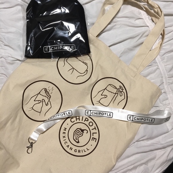 Other - Chipotle tote bag, black skully, key chain.