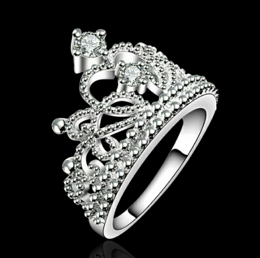 Women's 925 Sterling Silver Princess wedding band