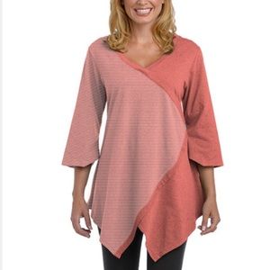 🍒BUNDLE to SAVE🍒lur- Coral & Cloud Stripe Tunic