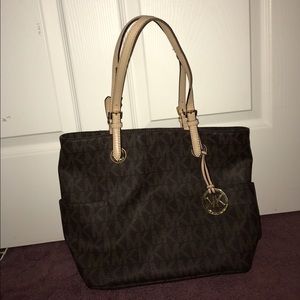 Michael Kors Brown Jet Set Small Logo Tote