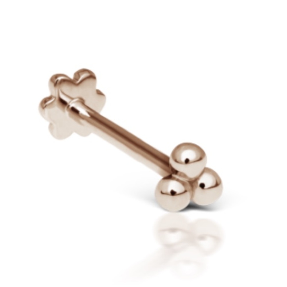 14k Rose Gold Threaded Stud