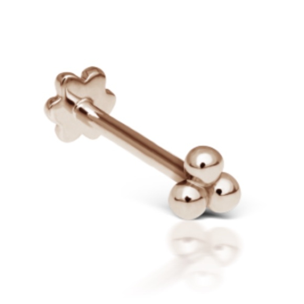14k Rose Gold Threaded Stud