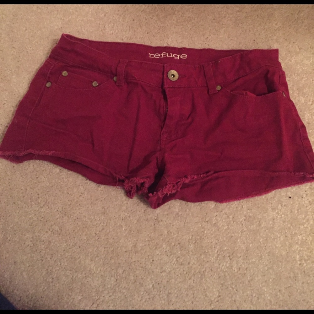 Refuge maroon jean shorts
