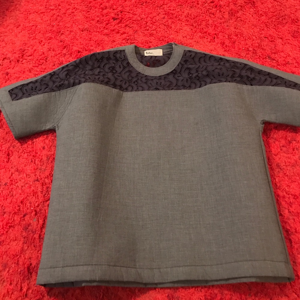 Lace and Cotton/Poly Blouse Barneys NY