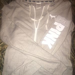 XS PINK light full zip hoodie