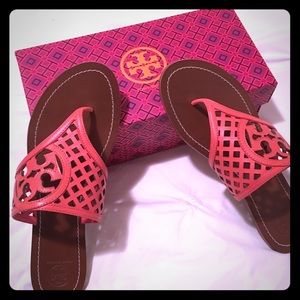 Tory Burch® Leather Thatched Sandal