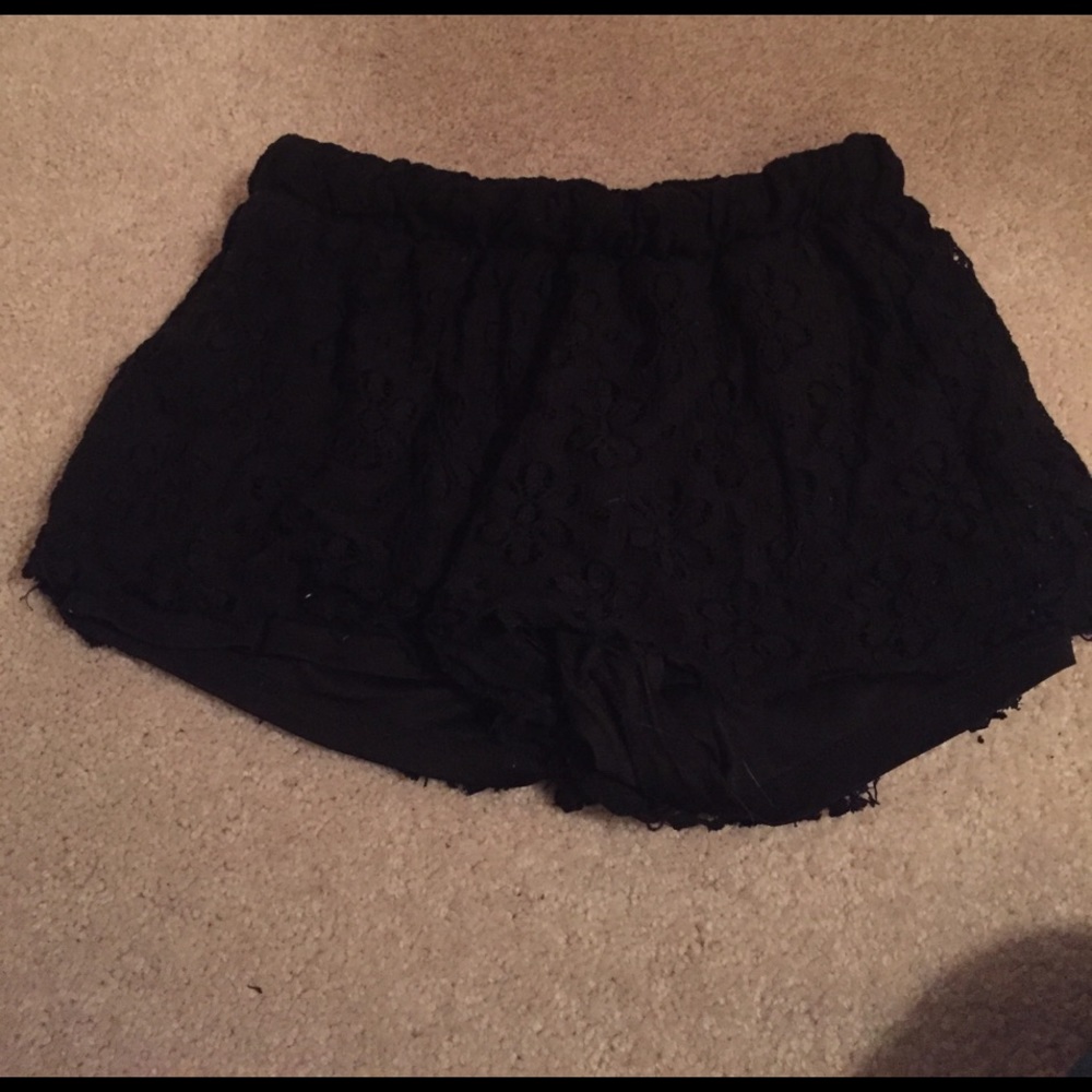 Black lace shorts