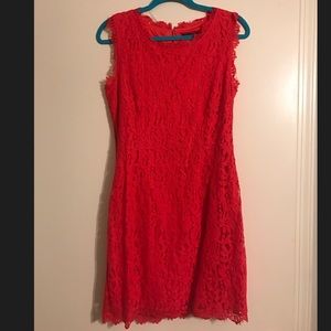 Red lace dress