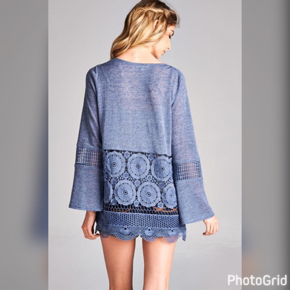 Beautiful crochet bell sleeve spring cover - Picture 2 of 5