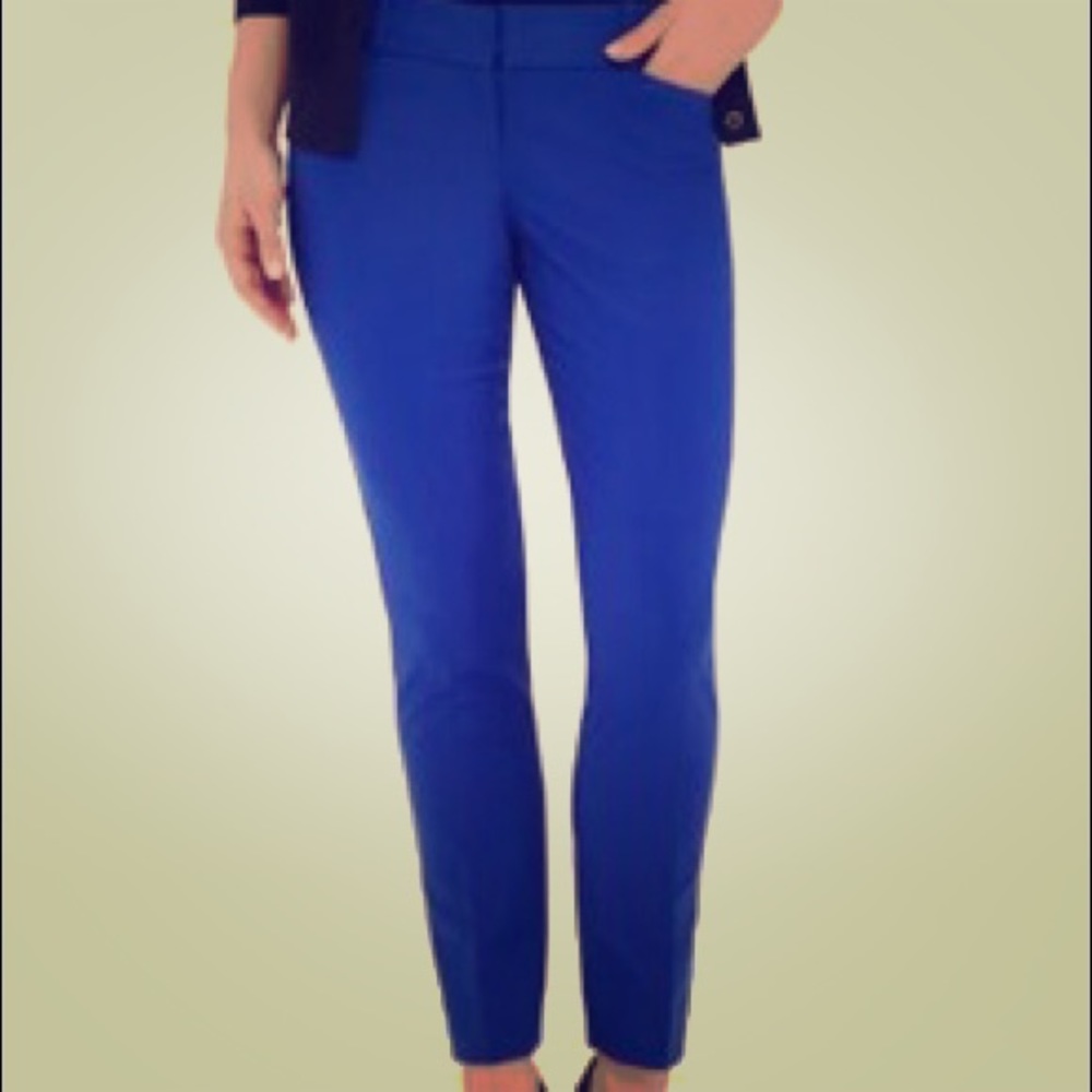 Blue cropped pencil pants