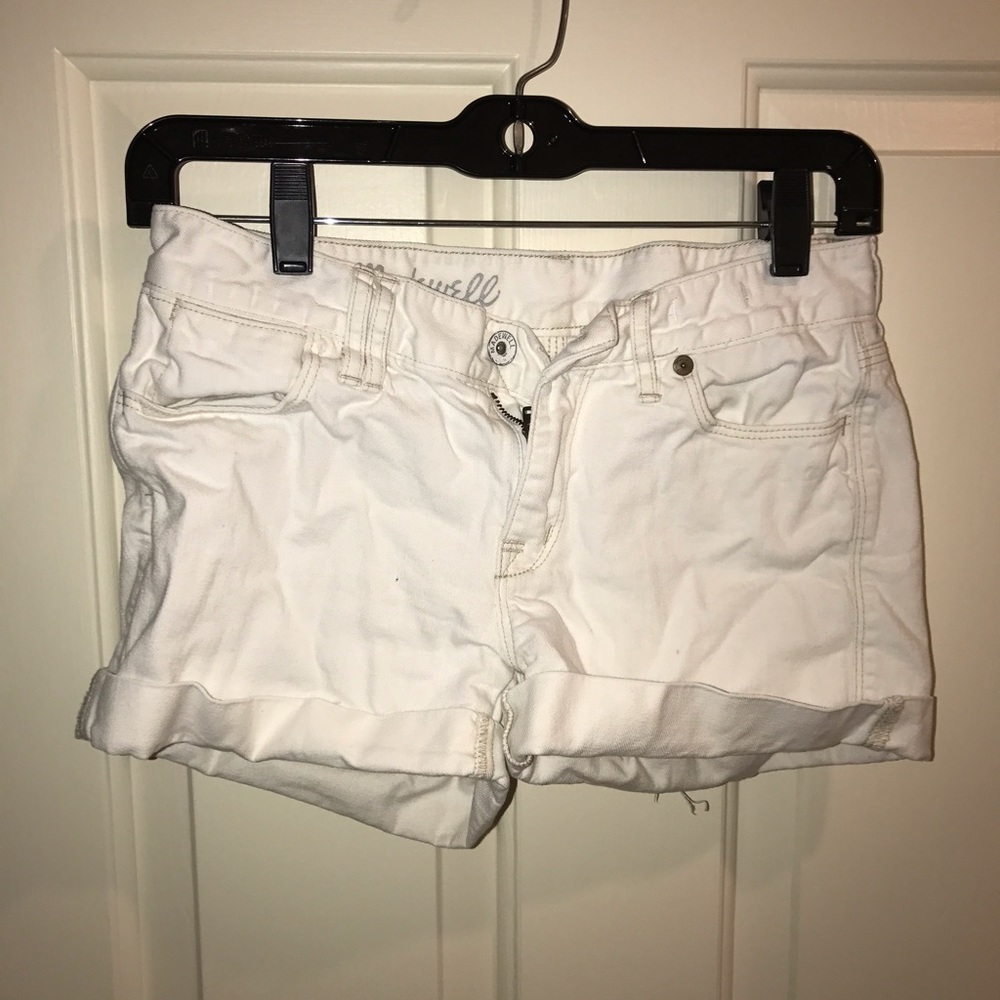 Madewell white jean shorts