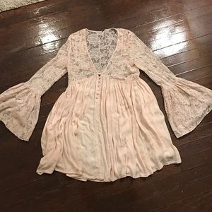 Peach Lace Free People Top