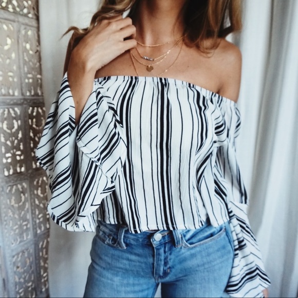 The Wanderlust Bazaar Tops - •Mykonos Off The Shoulder Blouse•