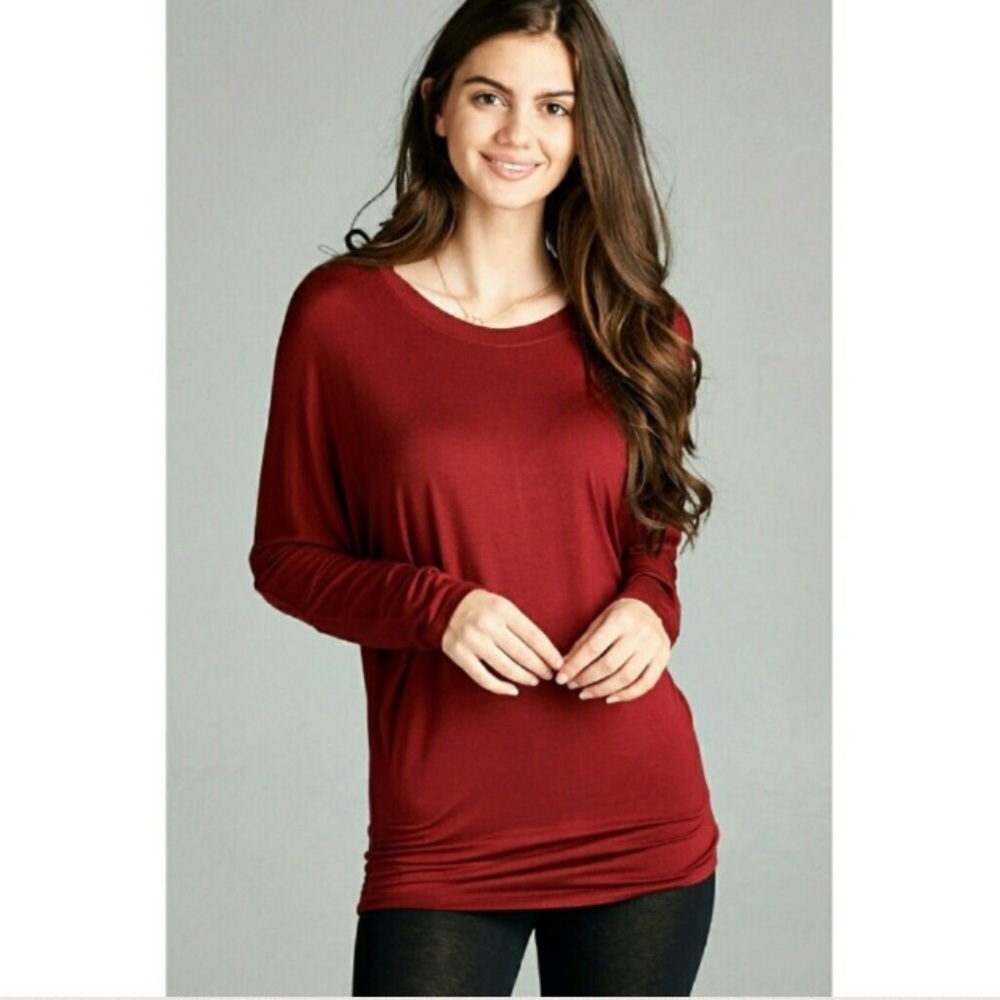 NWT Burgundy dolman sleeve top