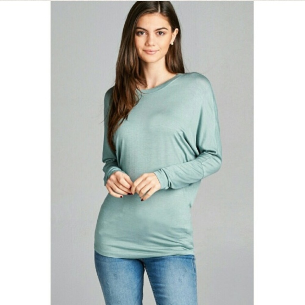 NWT deep sage dolman sleeve top