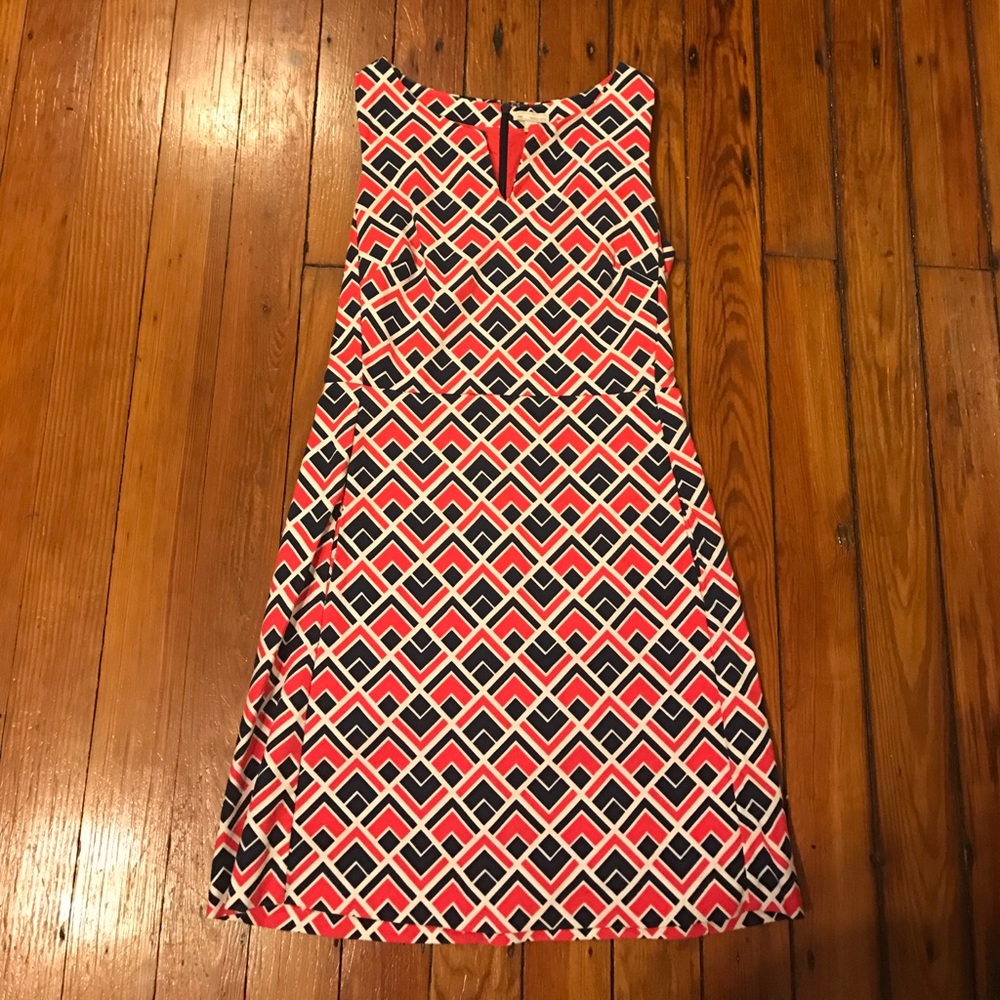 Gap Printed Pink and Navy Blue Dress