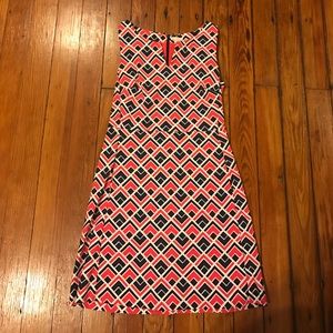 Gap Printed Pink and Navy Blue Dress