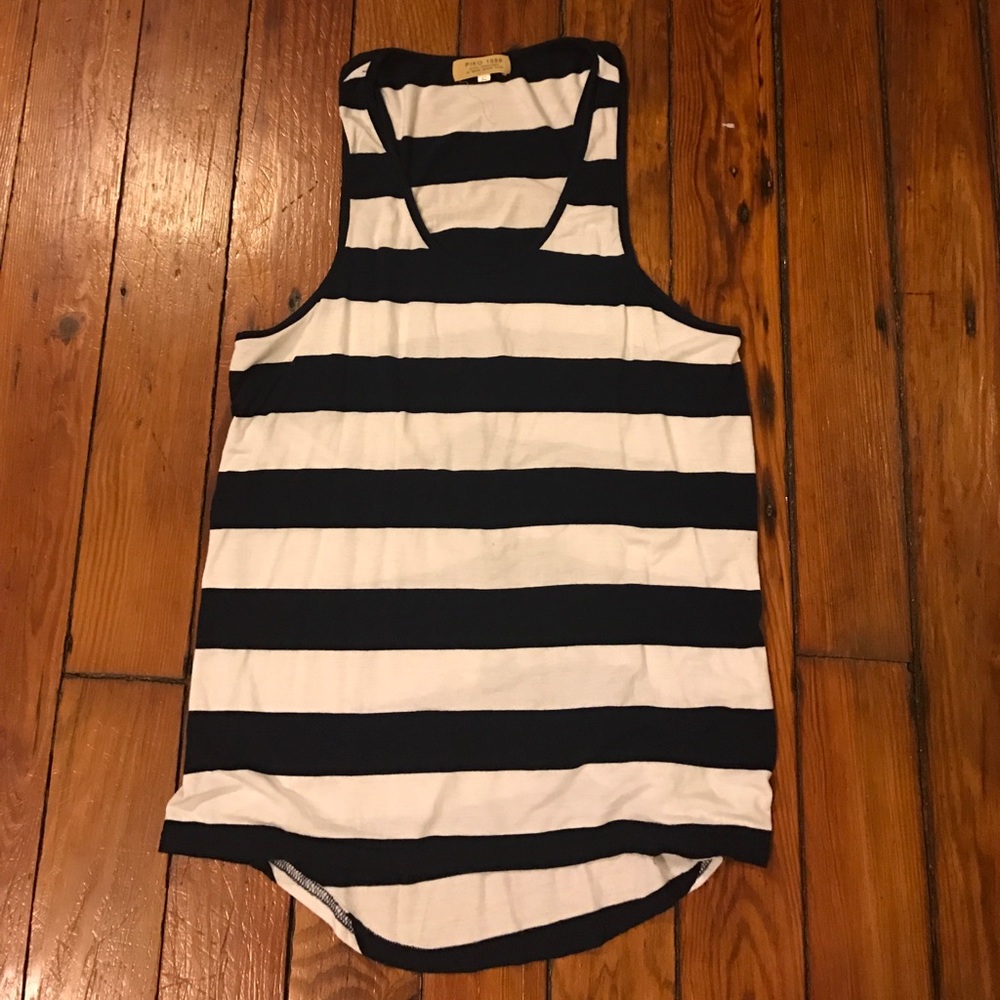 Piko Navy and White Striped Tank