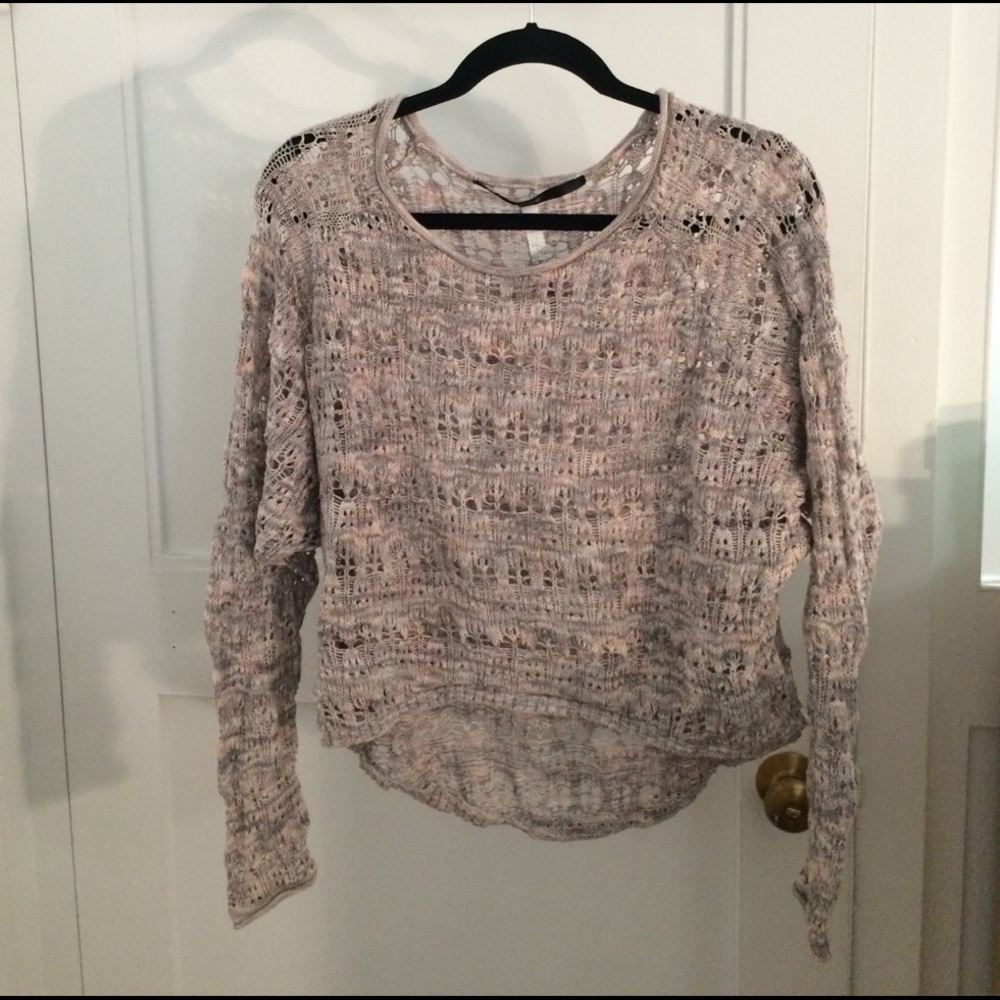 Pink and Grey Knit Sweater