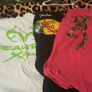 3 tees browning, bass pro , realtree