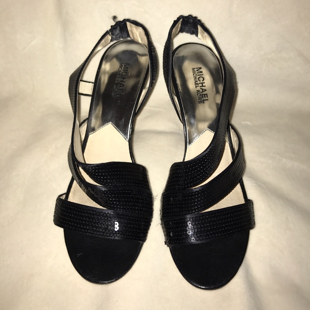 Black wrap around heels
