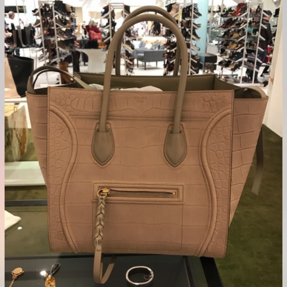 Celine Croc Stamp Medium Phantom Luggage