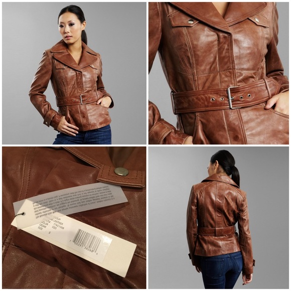 $690 NEW Kenneth Cole Leather Jacket Coat w/ Tags