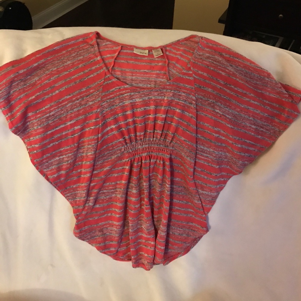 Pink and grey striped Blouse