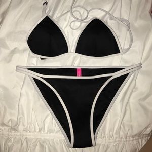 Victoria Secret Triangle Black and White Bikini