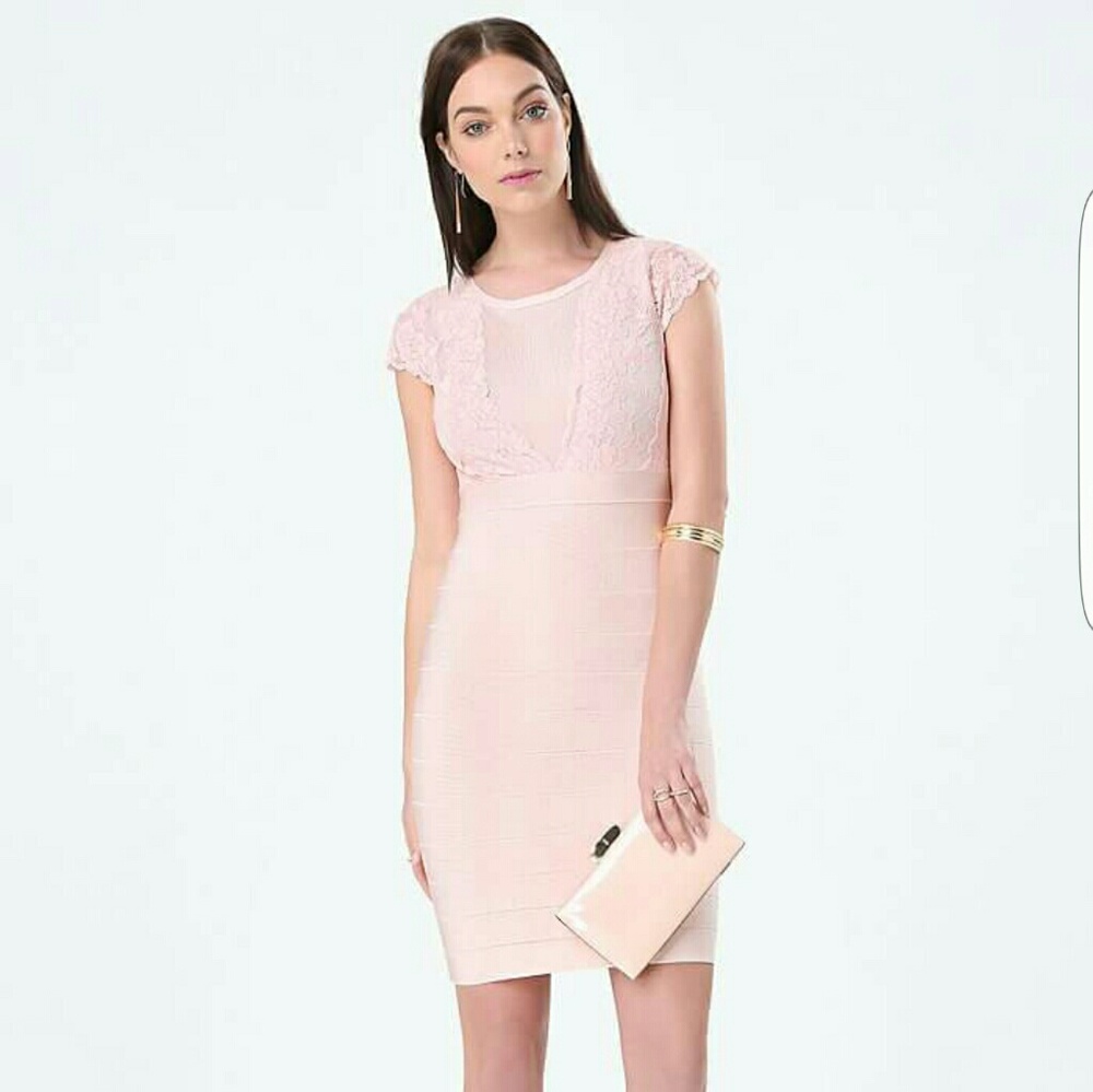 bebe coral baby pink dress