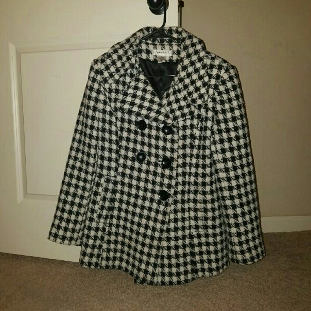 Preston and York checkered peacoat size Small