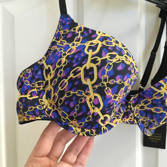 Versace t-shirt bra lightly lined royal chain blue - Picture 4 of 7