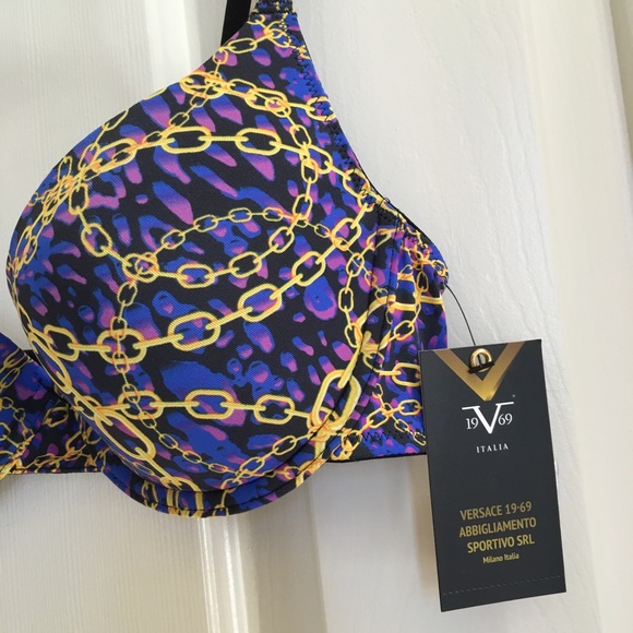 Versace t-shirt bra lightly lined royal chain blue - Picture 7 of 7