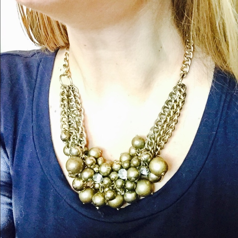 Gold tone statement necklace