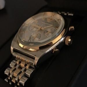 Emporio Armani men's two-tone watch.