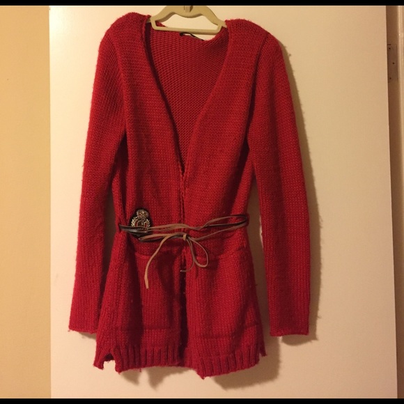 [SOLD]Maje Beautiful Red Sweater Cardigan - Picture 2 of 8